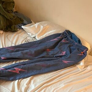 LIMITED EDITION Aviator Nation Blue and Pink Lightning Joggers